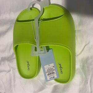Cat & Jack Neon Green Slide Sandals
